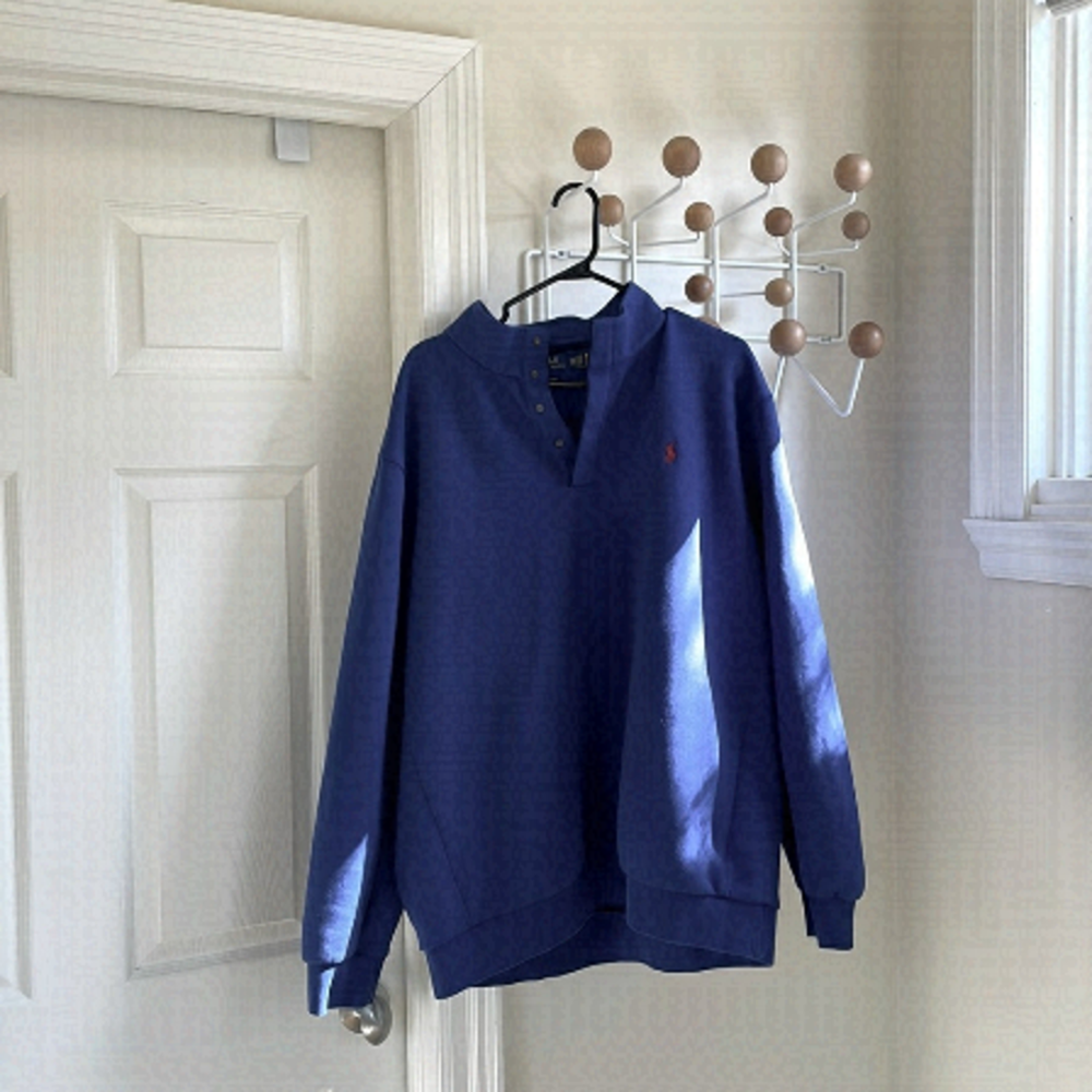RALPH Lauren POLO - 1/4 Button Down - Pullover - Blue - XXL